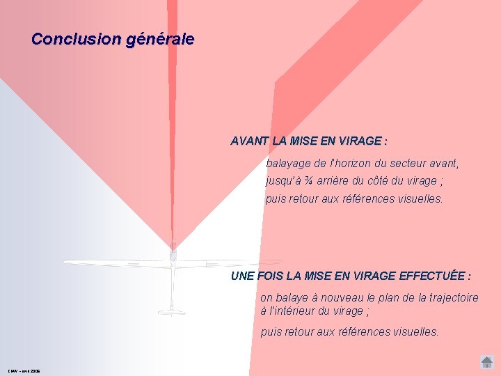 Conclusion générale AVANT LA MISE EN VIRAGE : balayage de l’horizon du secteur avant,