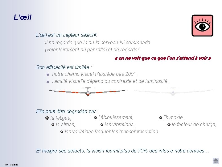 L’œil est un capteur sélectif: il ne regarde que là où le cerveau lui