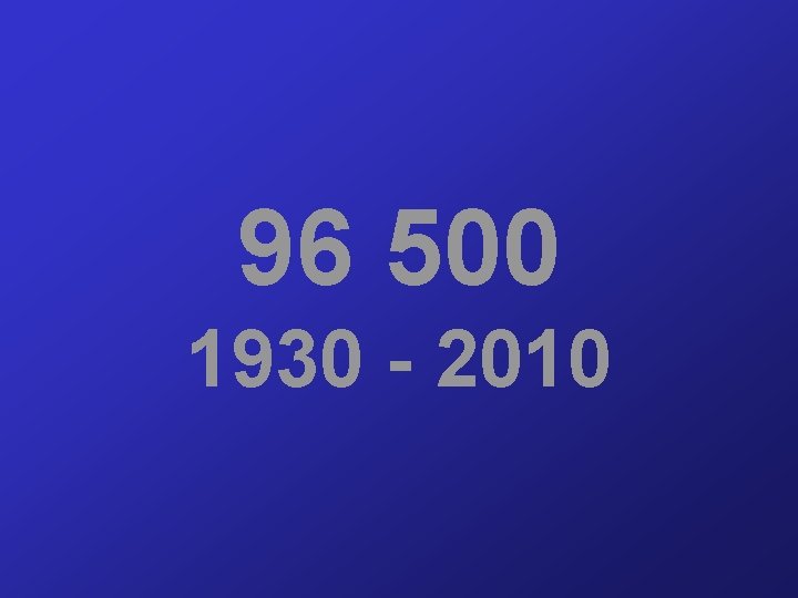 96 500 1930 - 2010 
