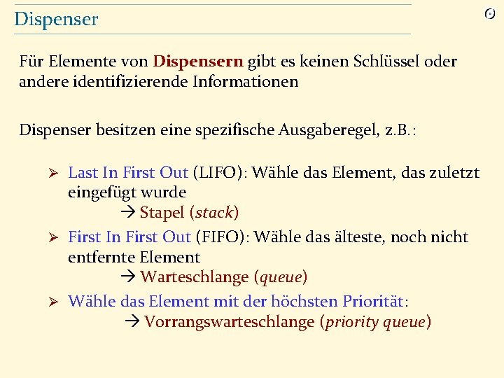 Dispenser Für Elemente von Dispensern gibt es keinen Schlüssel oder andere identifizierende Informationen Dispenser