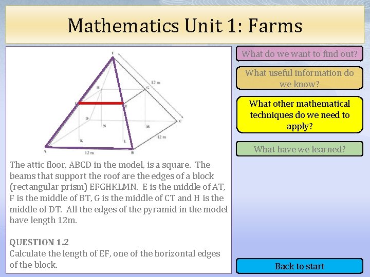 Mathematics Unit 1: Farms What do we want to find out? What useful information