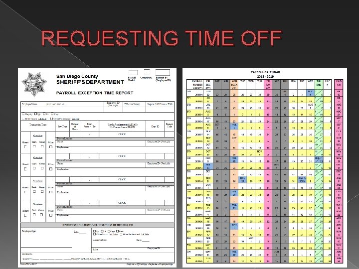 REQUESTING TIME OFF 