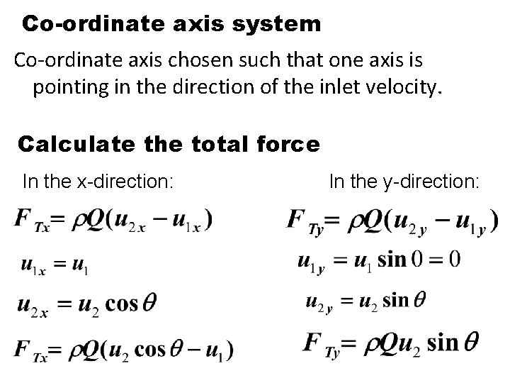 Co-ordinate axis system Co-ordinate axis chosen such that one axis is pointing in the Co-ordinate axis system Co-ordinate axis chosen such that one axis is pointing in the