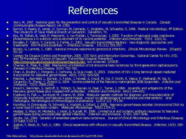 References n n n n Alary, M, 1997. National goals for the prevention and