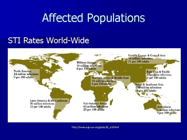Affected Populations STI Rates World-Wide http: //www. agi-usa. org/pubs/ib_std. html 