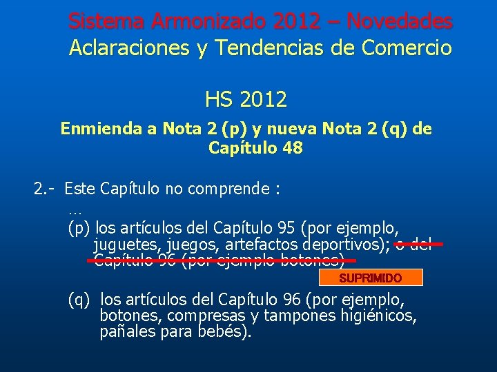 Sistema Armonizado 2012 – Novedades Aclaraciones y Tendencias de Comercio HS 2012 Enmienda a
