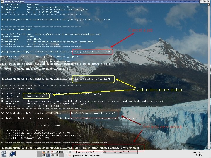 Cancel a job Job enters done status Get and view output 11/21/2020 18 
