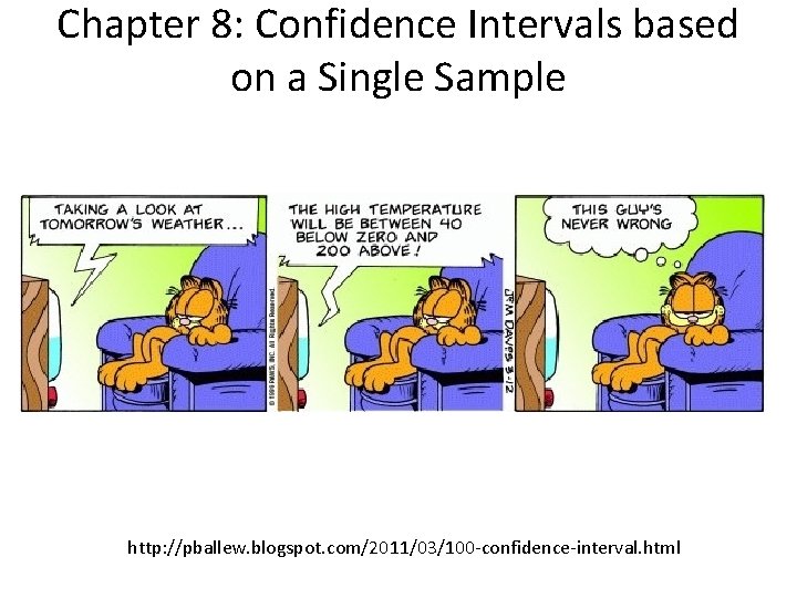 Chapter 8: Confidence Intervals based on a Single Sample http: //pballew. blogspot. com/2011/03/100 -confidence-interval.