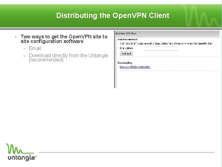 Distributing the Open. VPN Client • Two ways to get the Open. VPN site