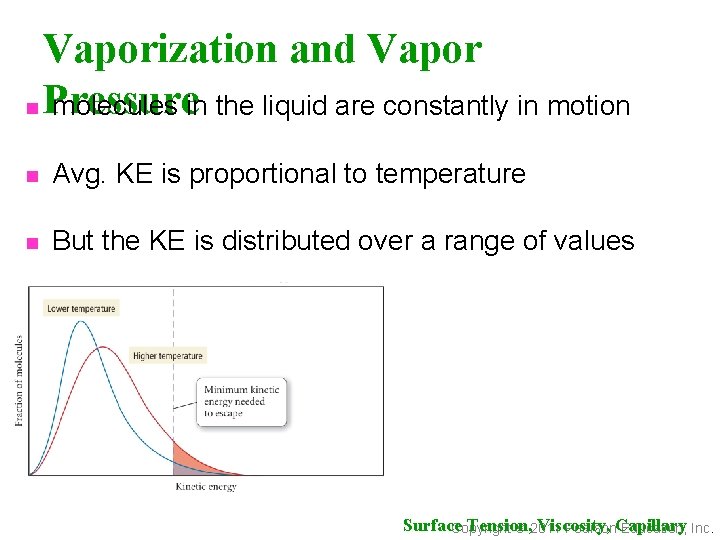 Vaporization and Vapor n Pressure molecules in the liquid are constantly in motion n