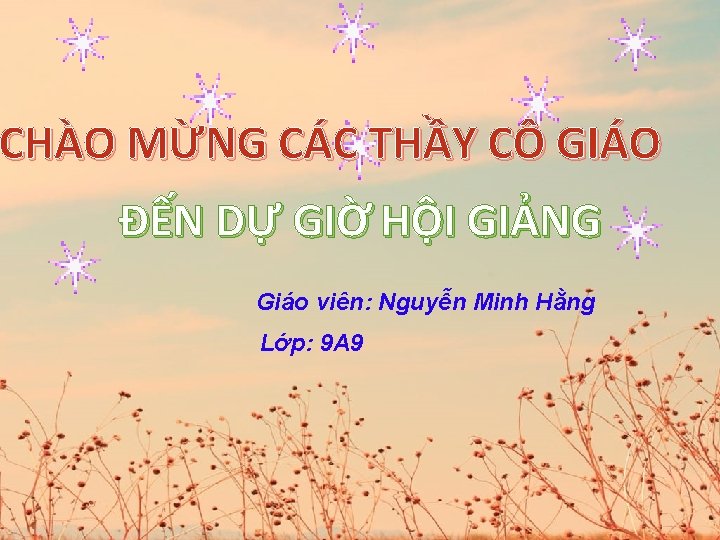 CHÀO MỪNG CÁC THẦY CÔ GIÁO ĐẾN DỰ GIỜ HỘI GIẢNG Giáo viên: Nguyễn