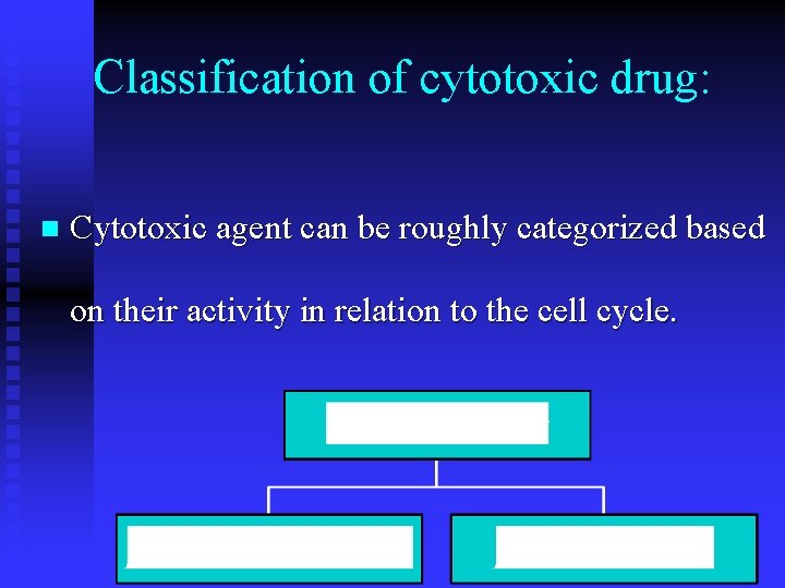 Classification of cytotoxic drug: n Cytotoxic agent can be roughly categorized based on their