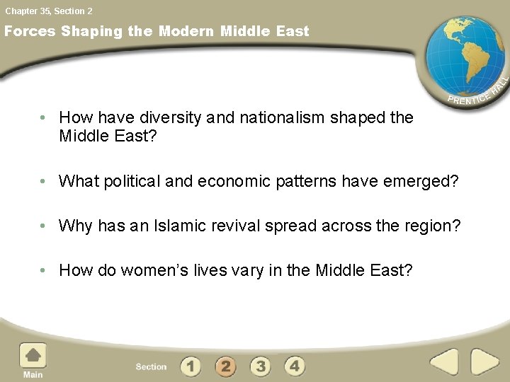 Chapter 35, Section 2 Forces Shaping the Modern Middle East • How have diversity