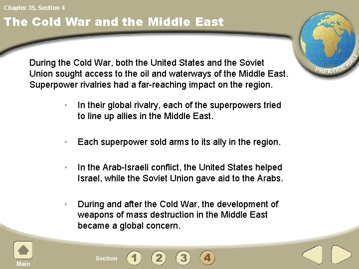 Chapter 35, Section 4 The Cold War and the Middle East During the Cold