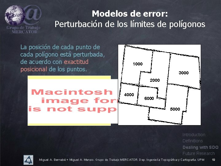 Modelos de error: Perturbación de los límites de polígonos La posición de cada punto