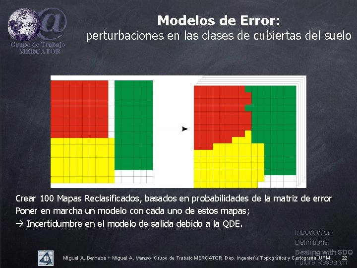 Modelos de Error: perturbaciones en las clases de cubiertas del suelo Crear 100 Mapas