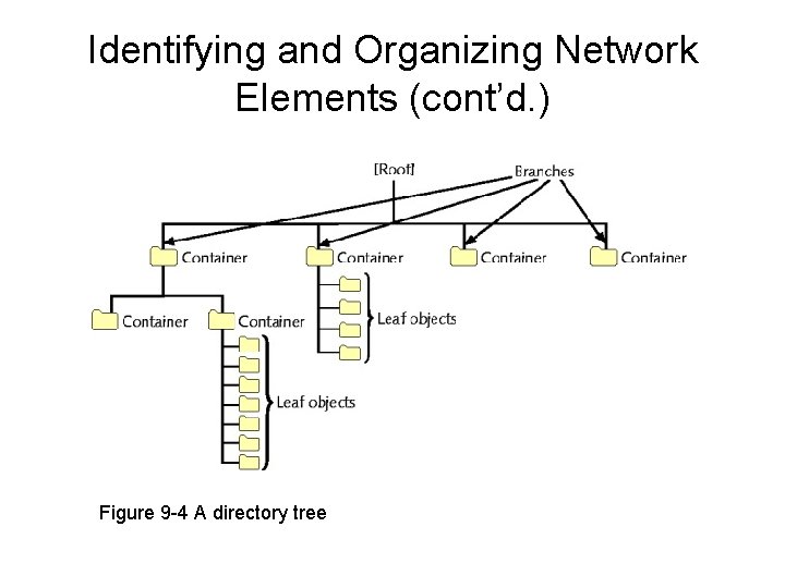 Identifying and Organizing Network Elements (cont’d. ) Figure 9 -4 A directory tree 