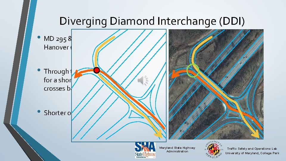 Diverging Diamond Interchange (DDI) • MD 295 & Arundel Mills Blvd. , Hanover (half