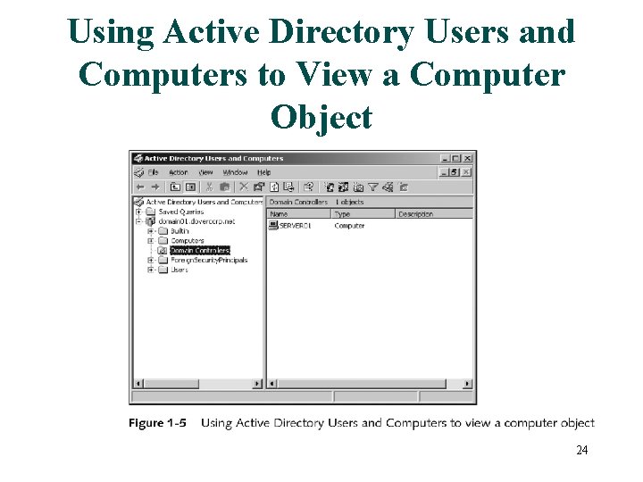 Using Active Directory Users and Computers to View a Computer Object 24 