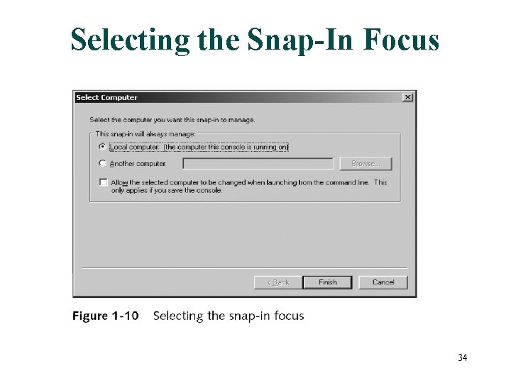 Selecting the Snap-In Focus 34 