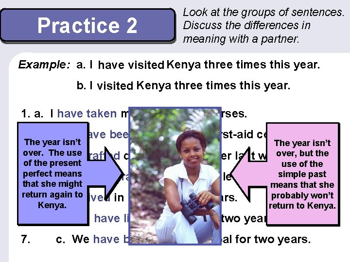 Practice 2 Look at the groups of sentences. Discuss the differences in meaning with