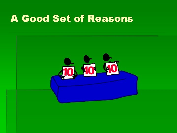 A Good Set of Reasons 