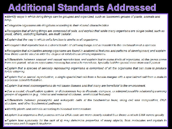 Additional Standards Addressed 