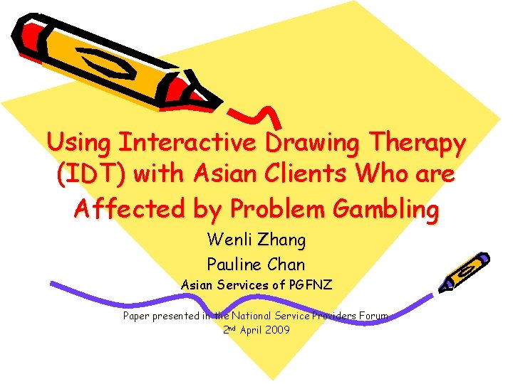 Using Interactive Drawing Therapy (IDT) with Asian Clients Who are Affected by Problem Gambling