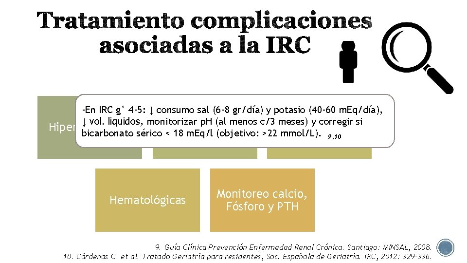 -En IRC g° 4 -5: ↓ consumo sal (6 -8 gr/día) y potasio (40