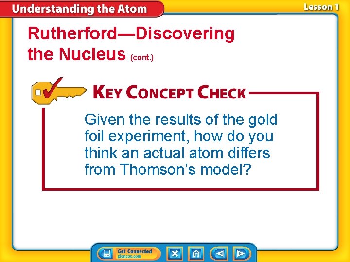 Rutherford—Discovering the Nucleus (cont. ) Given the results of the gold foil experiment, how