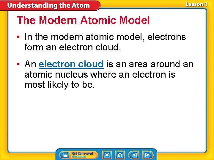 The Modern Atomic Model • In the modern atomic model, electrons form an electron