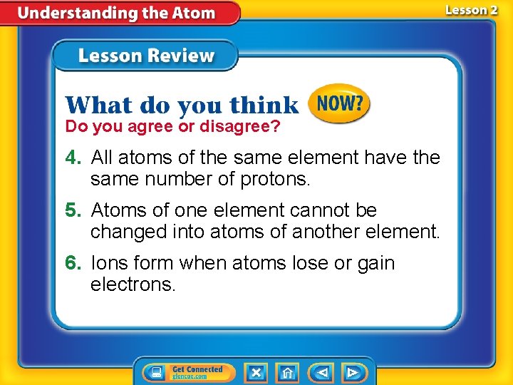 Do you agree or disagree? 4. All atoms of the same element have the