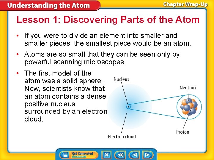 Lesson 1: Discovering Parts of the Atom • If you were to divide an