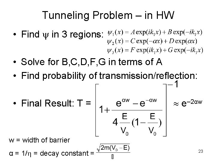 Questions What Are The Boundary Conditions For Tunneling