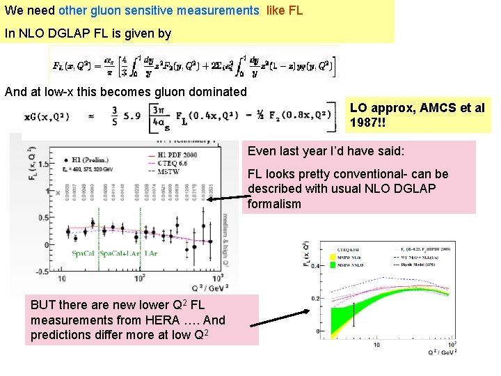 We need other gluon sensitive measurements like FL In NLO DGLAP FL is given
