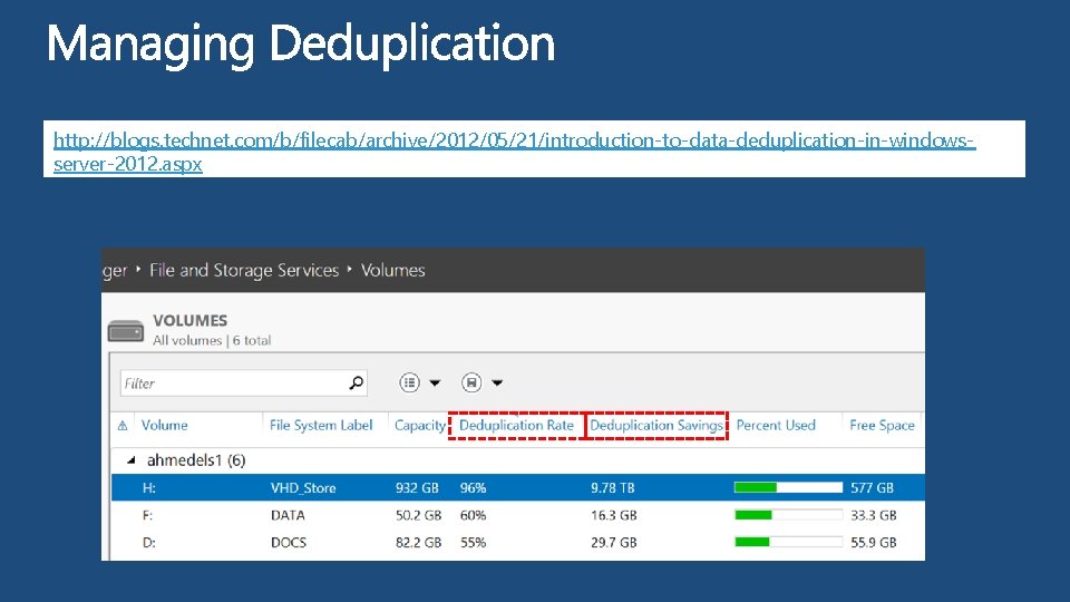 http: //blogs. technet. com/b/filecab/archive/2012/05/21/introduction-to-data-deduplication-in-windowsserver-2012. aspx 