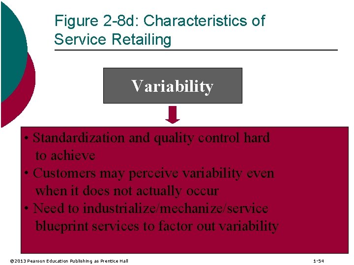 Figure 2 -8 d: Characteristics of Service Retailing Variability • Standardization and quality control