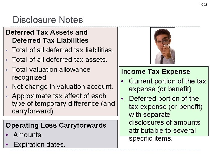 16 -28 Disclosure Notes Deferred Tax Assets and Deferred Tax Liabilities • Total of