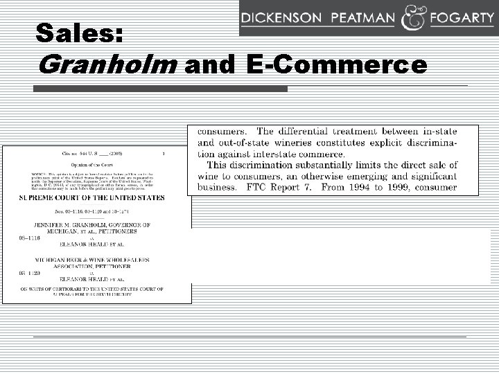 Sales: Granholm and E-Commerce 