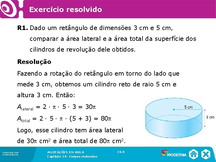Exercício resolvido R 1. Dado um retângulo de dimensões 3 cm e 5 cm, Exercício resolvido R 1. Dado um retângulo de dimensões 3 cm e 5 cm,
