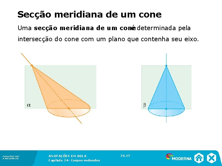 Secção meridiana de um cone Uma secção meridiana de um cone é determinada Secção meridiana de um cone Uma secção meridiana de um cone é determinada