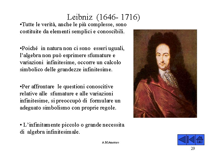 Leibniz (1646 - 1716) • Tutte le verità, anche le più complesse, sono costituite