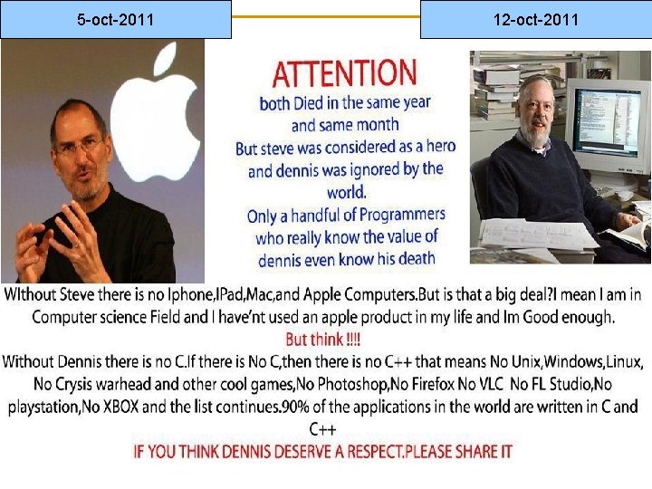 5 -oct-2011 12 -oct-2011 