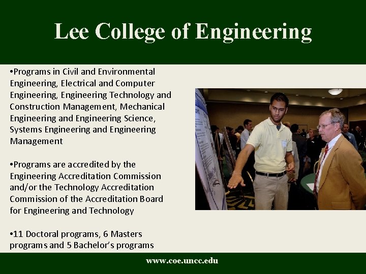 Lee College of Engineering • Programs in Civil and Environmental Engineering, Electrical and Computer