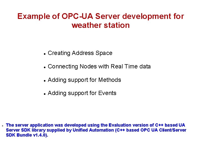 Example of OPC-UA Server development for weather station Creating Address Space Connecting Nodes with