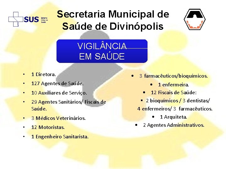 Secretaria Municipal de Saúde de Divinópolis VIGIL NCIA EM SAÚDE • 1 Diretora. •