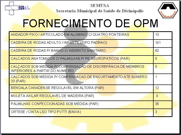 FORNECIMENTO DE OPM ANDADOR FIXO / ARTICULADO EM ALUMINIO C/ QUATRO PONTEIRAS 13 CADEIRA