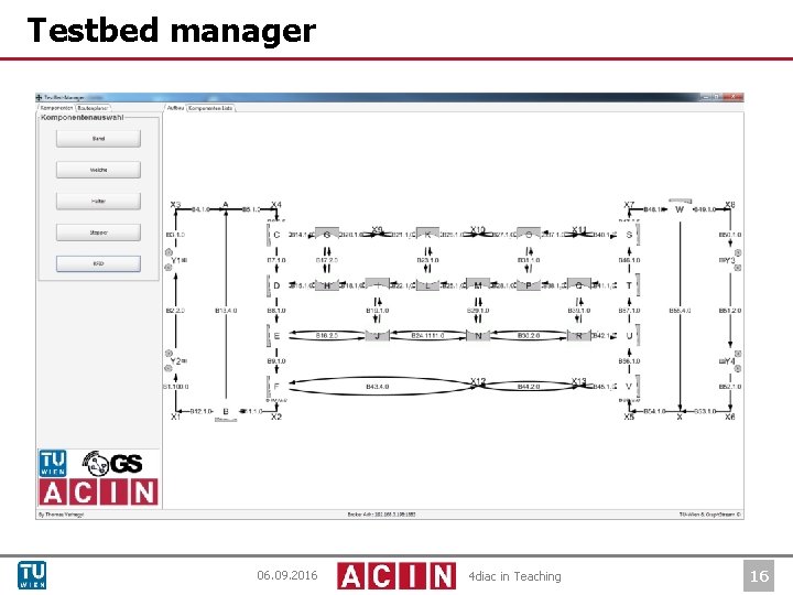 Testbed manager 06. 09. 2016 4 diac in Teaching 16 