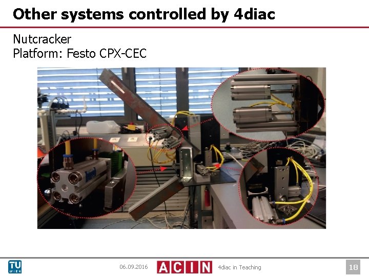 Other systems controlled by 4 diac Nutcracker Platform: Festo CPX-CEC 06. 09. 2016 4