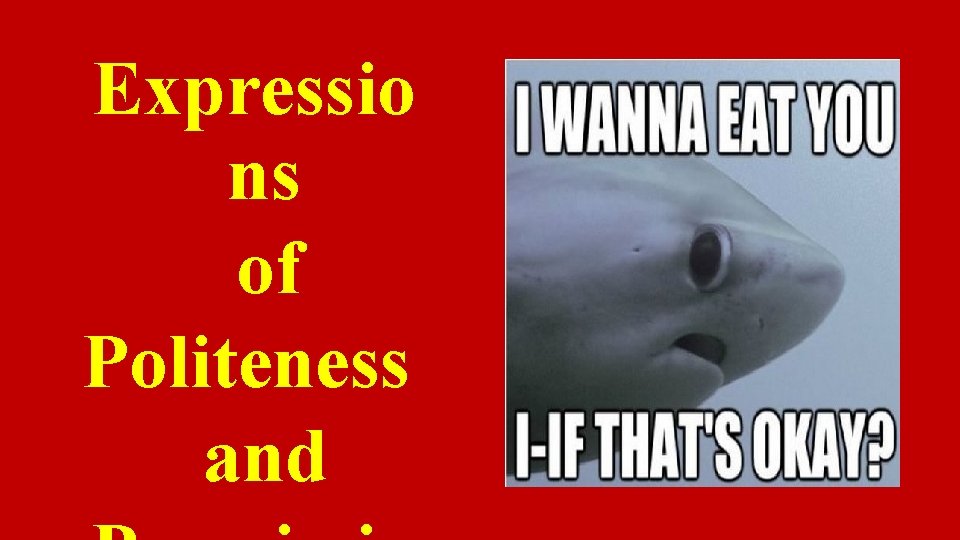 Expressio ns of Politeness and Expressio ns of Politeness and